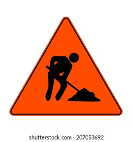 Men at work vector sign illustration