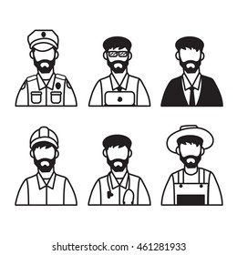 Men worker line set easy design.