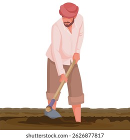 Men working in Agriculture land, indian farmer working in farm land