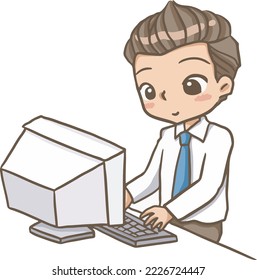 men working cartoon doodle kawaii anime coloring page cute illustration drawing clipart character chibi manga comics
