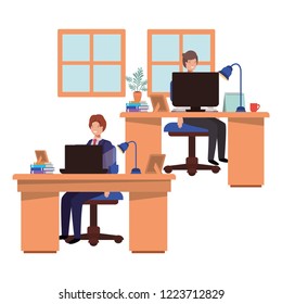 men working in the office avatar character
