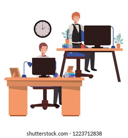 men working in the office avatar character