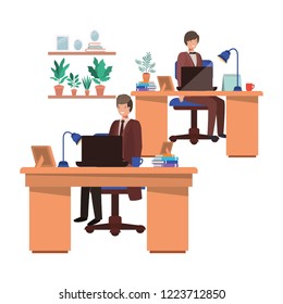 men working in the office avatar character
