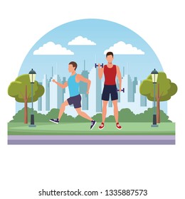 men working out