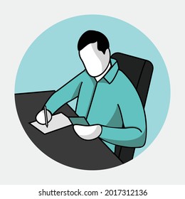 Männer, die Handy in Hand schreiben und Handy-Rundfunk-Illustration Design-Vektorgrafik