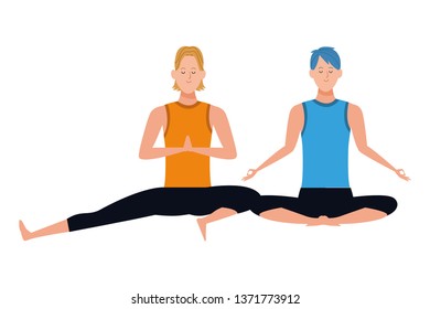 Men Yoga Poses Stock Vector (Royalty Free) 1371773912 Shutterstock