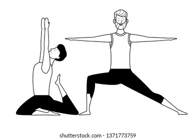 Women Yoga Poses Black White Stock Vector (Royalty Free) 1358551691
