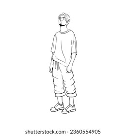 MEN YOUNG CHARACTERS MOCKUP TSHIRT ISOLATED CARTOON VECTOR
