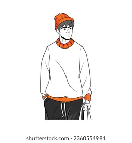 MEN YOUNG CHARACTERS MOCKUP TSHIRT ISOLATED CARTOON VECTOR
