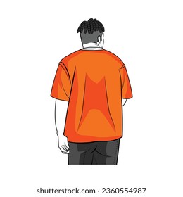 MEN YOUNG CHARACTERS MOCKUP TSHIRT ISOLATED CARTOON VECTOR