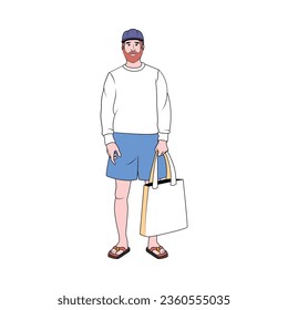 MEN YOUNG CHARACTERS MOCKUP TSHIRT ISOLATED CARTOON VECTOR
