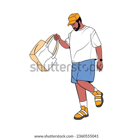MEN YOUNG CHARACTERS MOCKUP TSHIRT ISOLATED CARTOON VECTOR