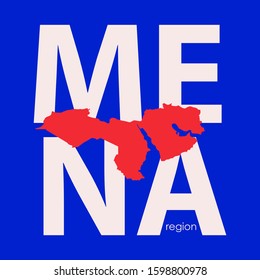 Mena Region Map Vector Illustration EPS10