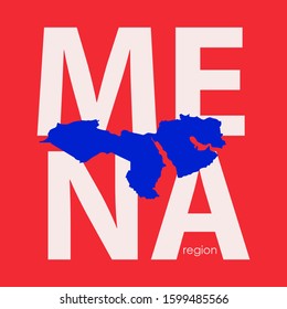 Mena Region Map Vector Illustration EPS10