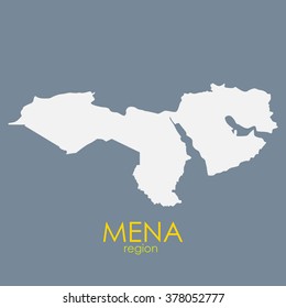 Mena Region Map Vector Illustration EPS10