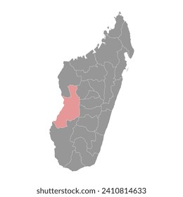 Menabe region map, administrative division of Madagascar. Vector illustration.