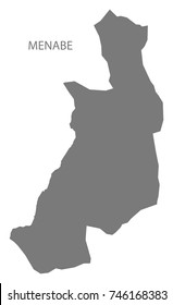 Menabe region map of Madagascar grey illustration silhouette shape