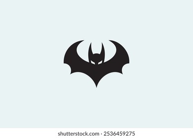 Menacing bat symbol silhouette on a light background