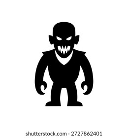 Bedrohliche schwarze Monster Symbol Vektorgrafik Spooky Creature Illustration