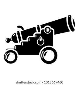 Menacing cannon icon. Simple illustration of menacing cannon vector icon for web.