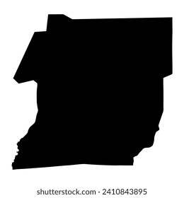 Menaka region map, administrative division of Mali. Vector illustration.