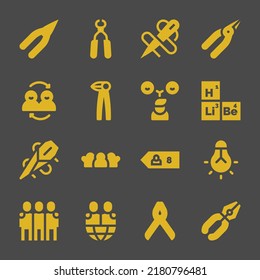 mend web icons. Pliers and Pliers, Pliers and Periodic table symbol, vector signs