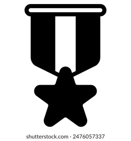 Mendallion badge gold award icon or logo illustration outline black style