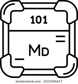 Design de ícone de vetor de linha Mendelevium