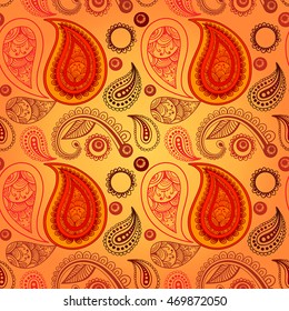 mendie warm pattern on bright background, colorful oriental fashion design. vector illustration. good for your design!