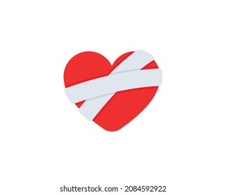 Mending Heart vector isolated icon. Bandaged Heart emoji illustration. Bandaged Heart vector isolated emoticon