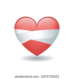 Mending heart vector isolated icon. Bandaged Heart emoji illustration. 