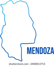 Mendoza argentian province outline blue map