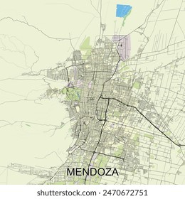 Mendoza, Argentina mapa poster art