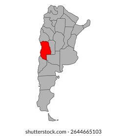 Mendoza of Argentina map symbol shape, travel web icon vector illustration .