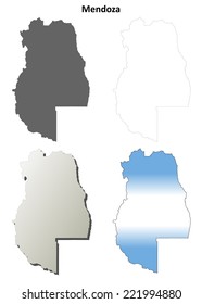 Mendoza blank outline map set