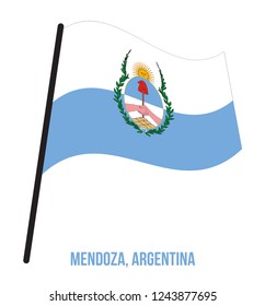 Mendoza Flag Waving Vector Illustration on White Background. Flag of Argentina Provinces.