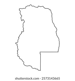 Mendoza Province map, administrative division of Argentina. Vector illustration.