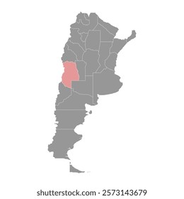 Mendoza Province map, administrative division of Argentina. Vector illustration.