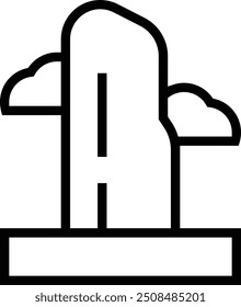 icono de menhir. Diseño de estilo lineal delgado aislado sobre fondo blanco