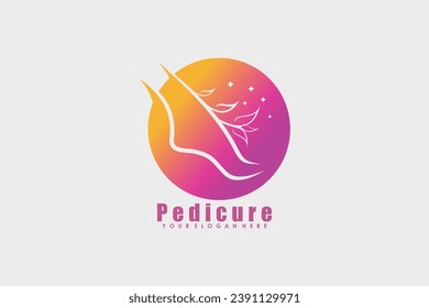 menicure pedicure logo with foot illustrasi logo design