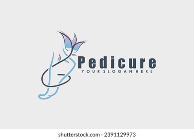 menicure pedicure logo with foot illustrasi logo design