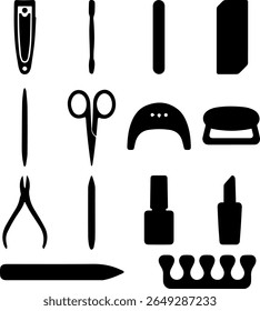 a menicure tools silhouette pack