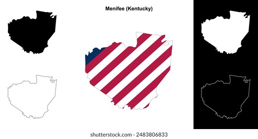 Condado de Menifee (Kentucky) conjunto de mapas esquemáticos