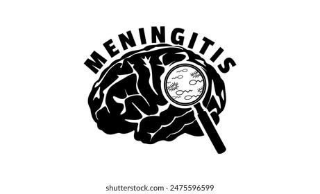 Meningitis emblem, black isolated silhouette