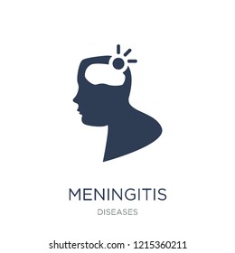 Meningitis icon. Trendy flat vector Meningitis icon on white background from Diseases collection, vector illustration can be use for web and mobile, eps10