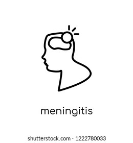 Meningitis icon. Trendy modern flat linear vector Meningitis icon on white background from thin line Diseases collection, editable outline stroke vector illustration