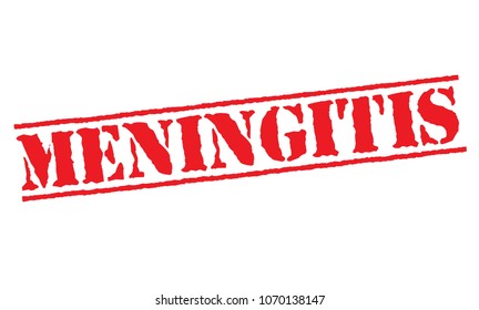 Meningitis typographic stamp. Black and red stamp series.