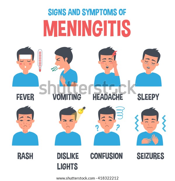 Meningitis Vector Infographic Meningitis Symptoms Infographic Stock Vector Royalty Free 418322212 3478