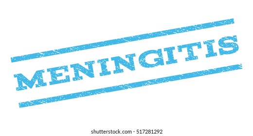 Meningitis watermark stamp. Text caption between parallel lines with grunge design style. Rubber seal stamp with unclean texture. Vector color ink imprint on a white background.
