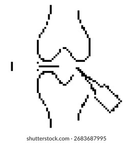 meniscal pixel icon, 8-bit. Isolated vector illustration.